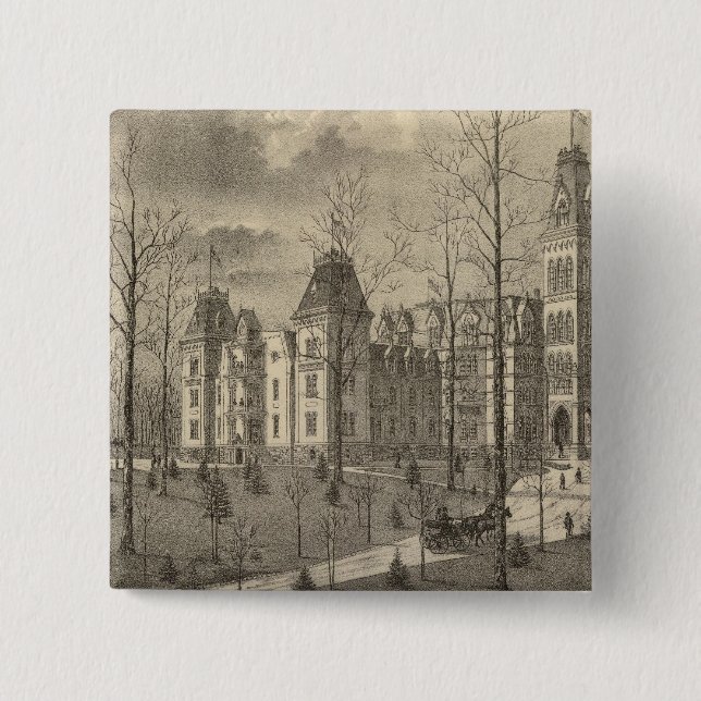 Macaron Carré 5 Cm Maison nationale des soldats, comté de Milwaukee (Devant)