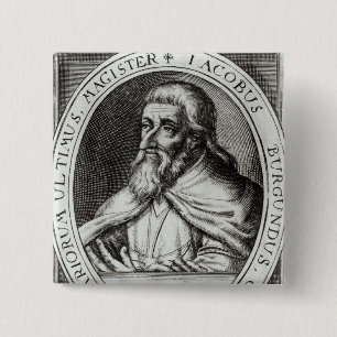 Macaron Carré 5 Cm Maître de Jacques de Molay des chevaliers Templar