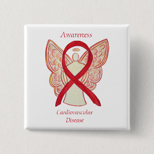 Macaron Carré 5 Cm Maladie cardiovasculaire Ange de sensibilisation R