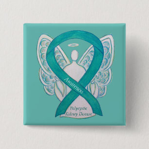 Macaron Carré 5 Cm Maladie du rein polykystique Ange de la sensibilis