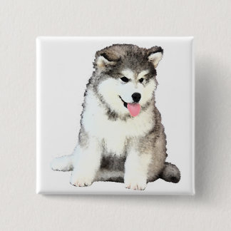 Macaron Carré 5 Cm Malamute d'Alaska