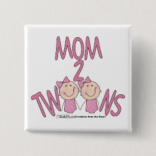 Macaron Carré 5 Cm Maman 2 Twins Girls