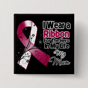 Macaron Carré 5 Cm Maman héros dans ma vie Tête Cou cancer