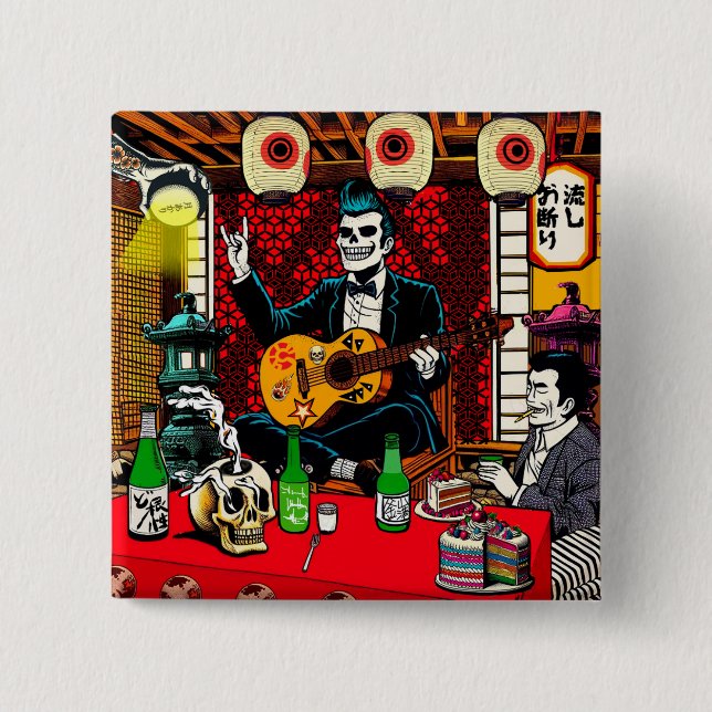 Macaron Carré 5 Cm Man who gets requests (Devant)