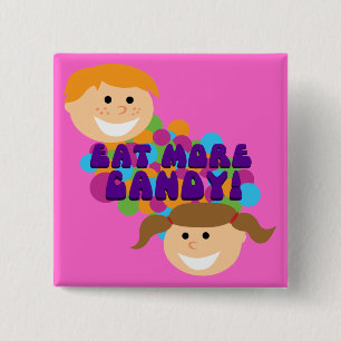 Macaron Carré 5 Cm Mangez Plus Candy Retro Enfants