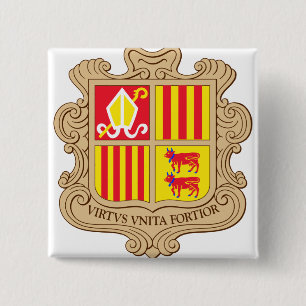 Macaron Carré 5 Cm Manteau de l'Andorre de détail de bras