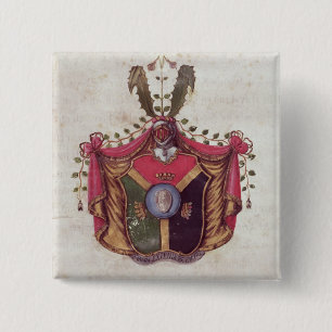 Macaron Carré 5 Cm Manteau des bras de la famille de Linnaeus