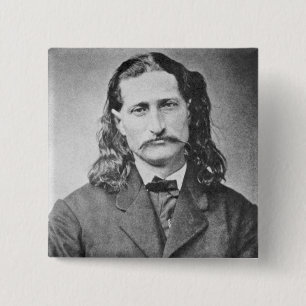 Macaron Carré 5 Cm Maréchal Wild Bill Hickok, tireur de l'Ouest sauva
