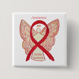 Macaron Carré 5 Cm Marfan Syndrome Angel Sensibilisation Ruban Pins P