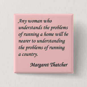 Macaron Carré 5 Cm Margaret Thatcher bouton de citation "courant