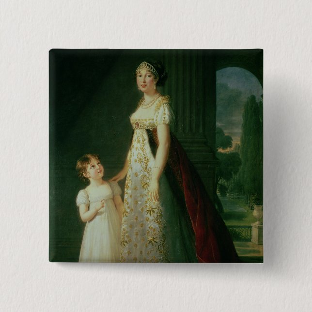 Macaron Carré 5 Cm Maria Caroline Bonaparte, reine de Naples (Devant)