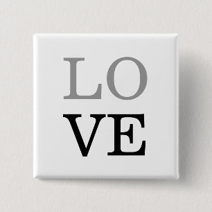 Macaron Carré 5 Cm Mariage Amour Script Noir Gris 