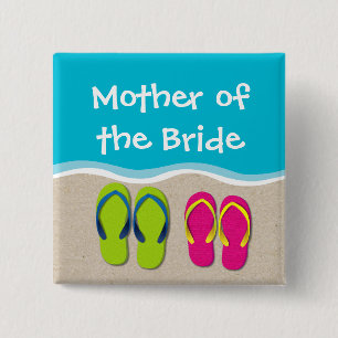 Macaron Carré 5 Cm Mariage de flop sur le bouton Beach Bridal Party