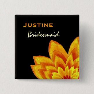 Macaron Carré 5 Cm Mariage orange chaud de fleur de bouton de