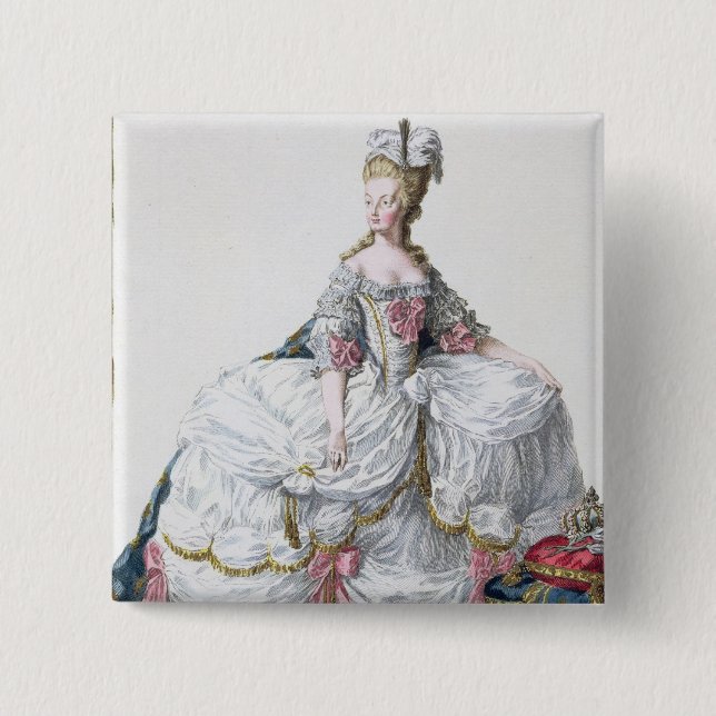 Macaron Carré 5 Cm Marie Antoinette (1752-93) de 'DES Estam de (Devant)