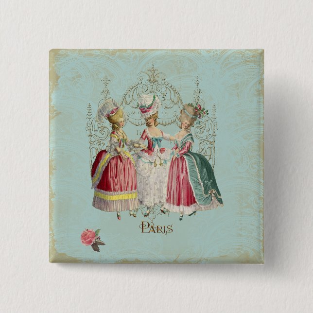Macaron Carré 5 Cm Marie Antoinette Française Paris dames (Devant)