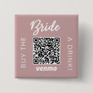 Macaron Carré 5 Cm Mariée Acheter Un Verre Avec QR Code Venmo Girly