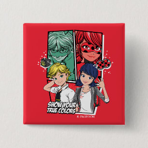 Macaron Carré 5 Cm Marinette comique miqueuse & Adrien Véritables Cou