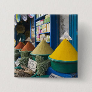 Macaron Carré 5 Cm MAROC, Côte atlantique, ESSAOUIRA : Marché aux épi
