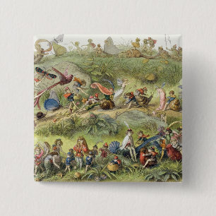 Macaron Carré 5 Cm Mars triomphal du l'Elf-Roi, illustration de