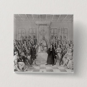 Macaron Carré 5 Cm Martin Luther devant Charles V