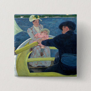 Macaron Carré 5 Cm Mary Cassatt - La Partie en barque