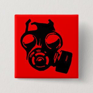 Macaron Carré 5 Cm Masque à gaz Masque à gaz Bouton du gabarit graphi