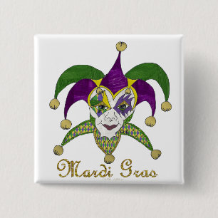 Macaron Carré 5 Cm Masque coloré Mardi Gras Jesters