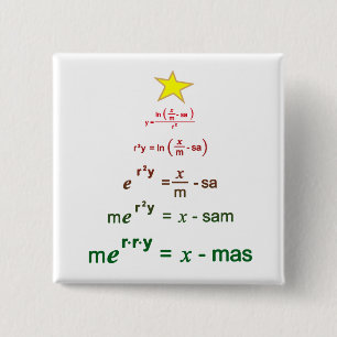 Macaron Carré 5 Cm Maths de Noël