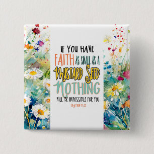 Macaron Carré 5 Cm Matthieu 17:20 La foi comme un Verset de la Bible 