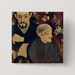Macaron Carré 5 Cm Maurice Utrillo, sa grand-mère et son chien