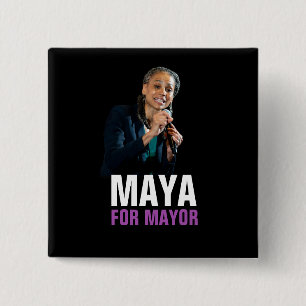 Macaron Carré 5 Cm Maya Wiley pour le maire de New York 2021