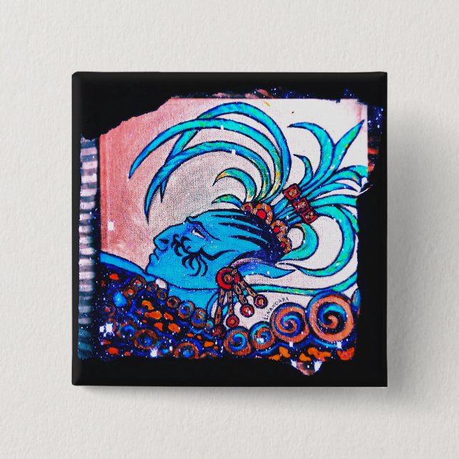 Macaron Carré 5 Cm Mayan Elf : Défiance (Devant)