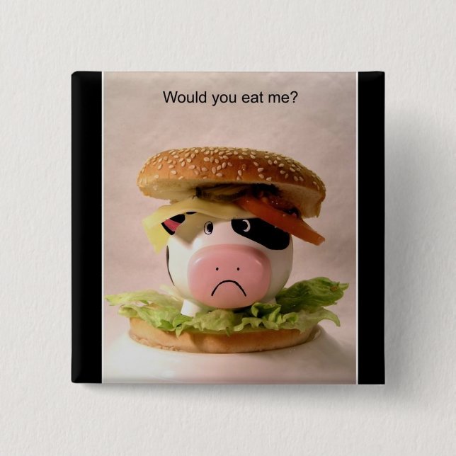 Macaron Carré 5 Cm Me mangeriez-vous ? Bouton (Devant)