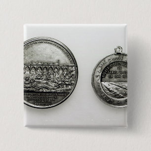 Macaron Carré 5 Cm Médaille commémorant l'ouverture du Suez