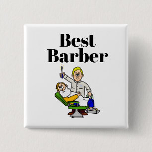 Macaron Carré 5 Cm Meilleur Bouton Barbier - Donner Un Rasage