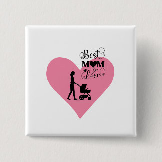 Macaron Carré 5 Cm "Meilleure maman jamais - Moments de coeur"