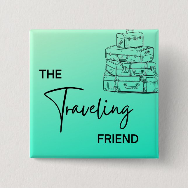 Macaron Carré 5 Cm Meilleures broches d'ami (Devant)