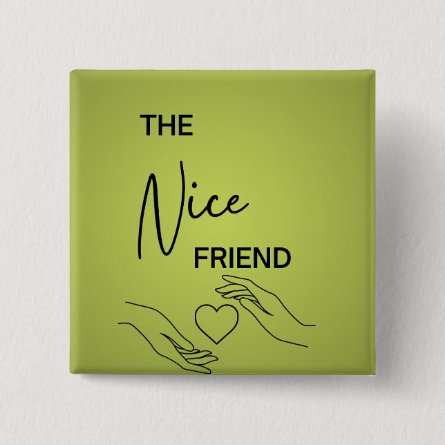 Macaron Carré 5 Cm Meilleures broches d'ami (Devant)