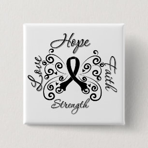 Macaron Carré 5 Cm Mélanome de force d'amour de foi d'espoir