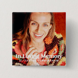 Macaron Carré 5 Cm Mémoire d'amour Simple Mémorial Photo Personnali