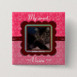 Macaron Carré 5 Cm Mémorial personnalisé pour animaux de compagnie