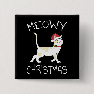 Macaron Carré 5 Cm Meowy Christmas - Funny Christmas 2022