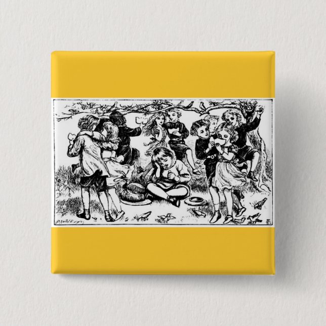 Macaron Carré 5 Cm Mère Goose (Devant)