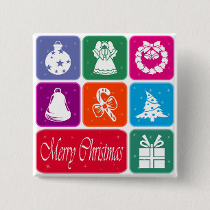 Macaron Carré 5 Cm Merry Christmas