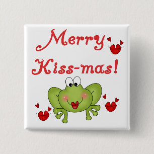 Macaron Carré 5 Cm Merry Kiss-Mas T-shirts et cadeaux