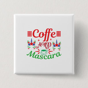 Macaron Carré 5 Cm Merry Xmas Cafeine And Mascara