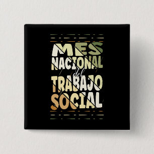 Macaron Carré 5 Cm Mes Nacional del Trabajo Social Button
