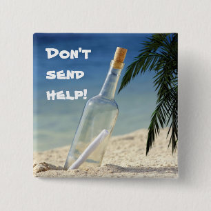 Macaron Carré 5 Cm Message dans une bouteille 2