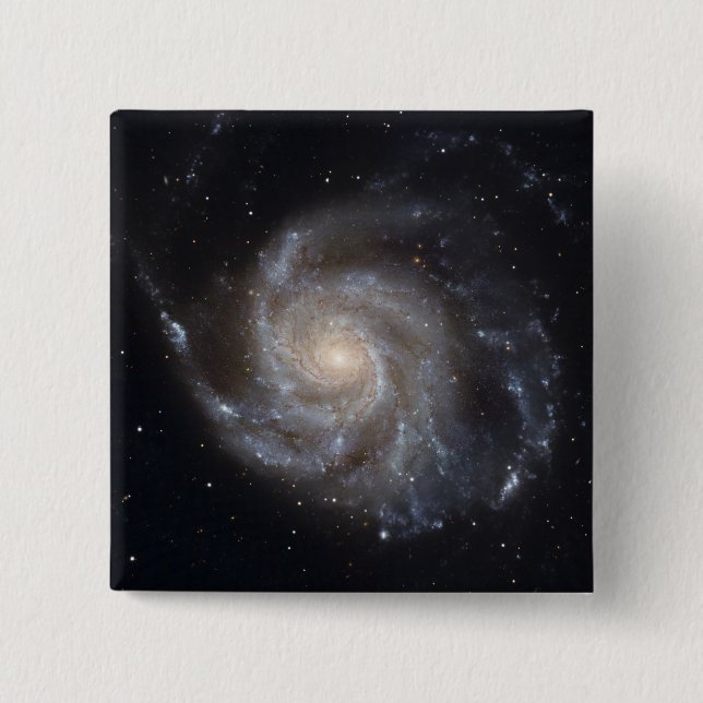 Macaron Carré 5 Cm Messier 101, la galaxie Pinwheel (Devant)